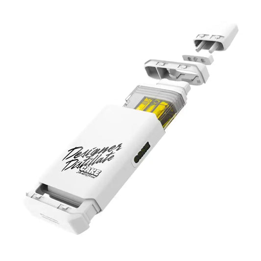 Internal view of Passion Orange Guava hybrid Cake pen showing premium distillate and airflow-enhancing design.