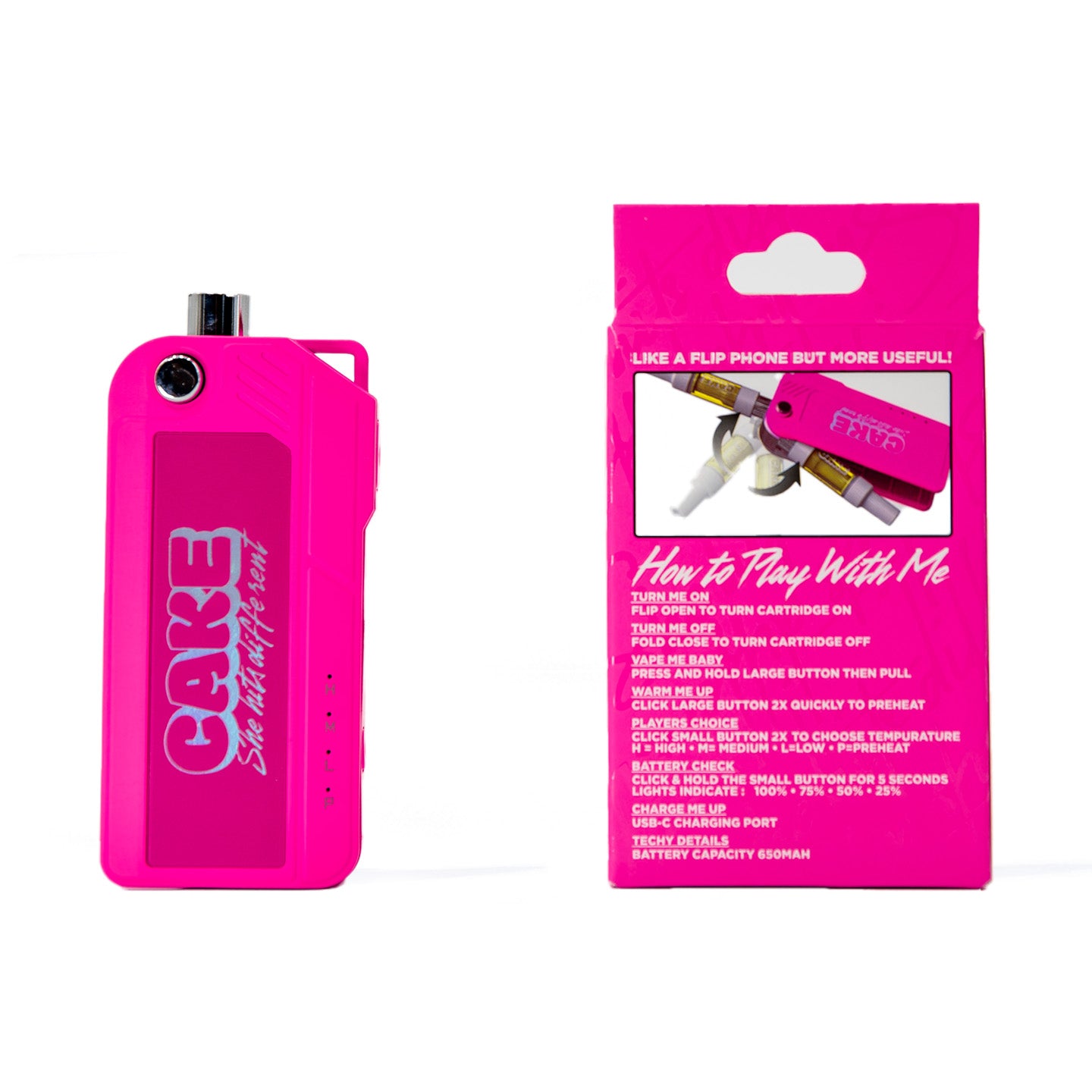 Flip Me Over CAKE 510 Vape Battery with Flip Control SHE HITS DIFFERENT Flip Me Over CAKE 510 Vape Battery with Flip Control SHE HITS DIFFERENT