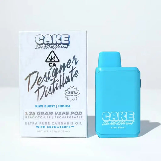 Kiwi Burst Indica vape with complete box package.