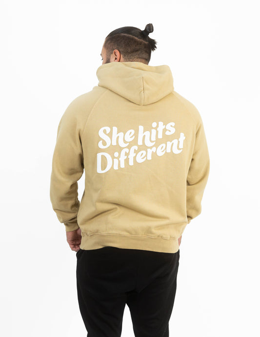 She Hits Different Merch // Hooded Sweatshirt